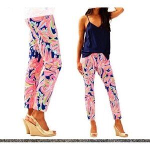 Lilly Pulitzer Colorful in Banana Flambé button/Zipper Chic Eclectic Kelly Pants